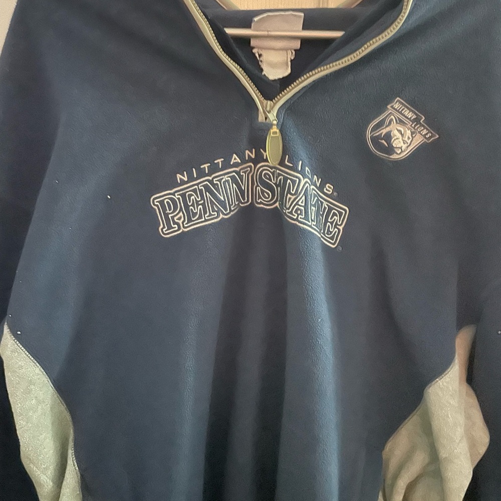 NCAA Penn State Men's Blue and Gray Zip-Up Sweater